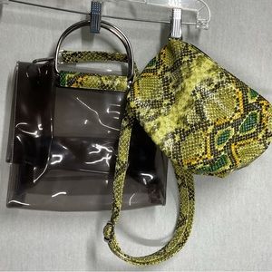 Vimoda Clear Transparent Crossbody Purse with Inner Animal Print Pouch